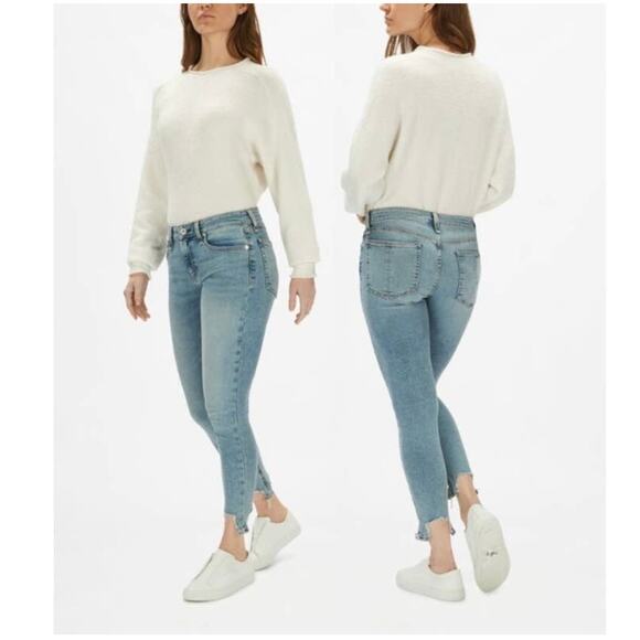 rag & bone NWT Cate Mid-Rise Distressed Ankle Skinny Jeans Thunderbird Size 29 - Picture 1 of 12
